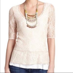 ANTHROPOLOGIE Deletta Lace top